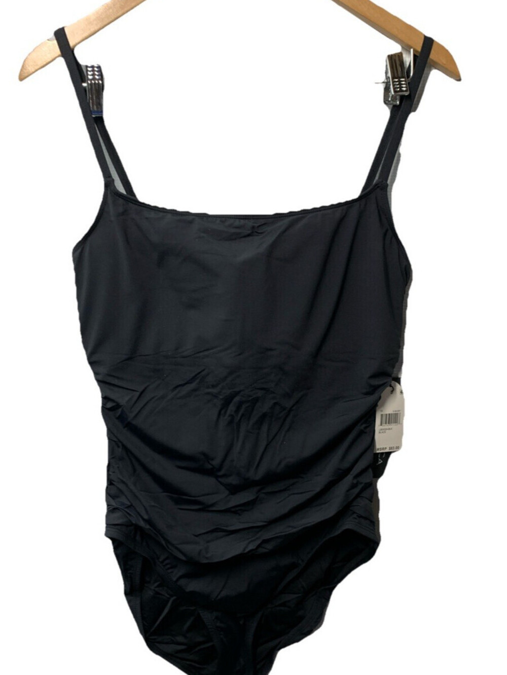 La Blanca Women's One Piece Swimsuit Island Goddess Shirred Side Bathing Size 16